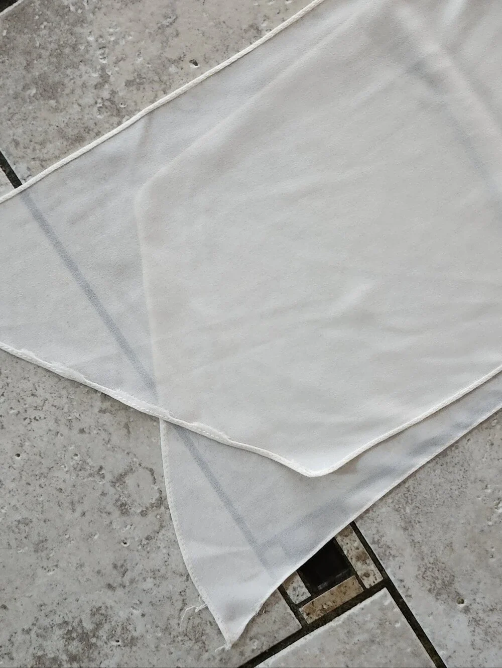 Elegant Cream Sheer Silk Scarf/Head Scarf 8x86 Inches